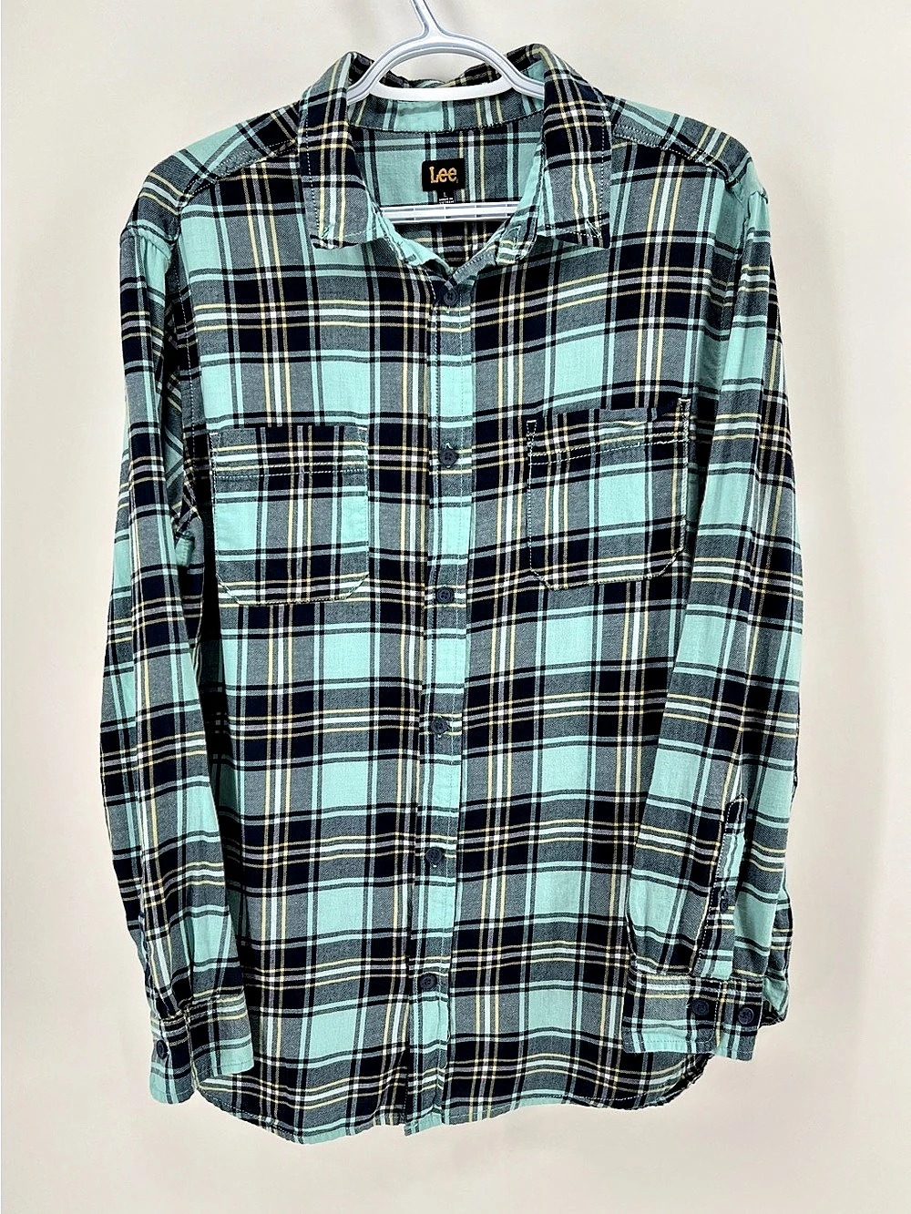 Lee Men’s Large Plaid Button Down Flannel Shirt